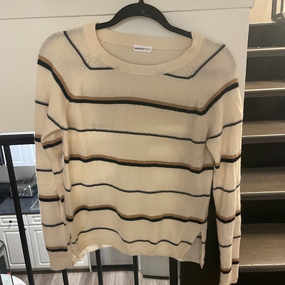Minnie Rose Striped Cashmere Sweater